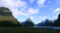 NZ003, nature, landscape, fjordland, mountains, sky, clouds, sea, ocean